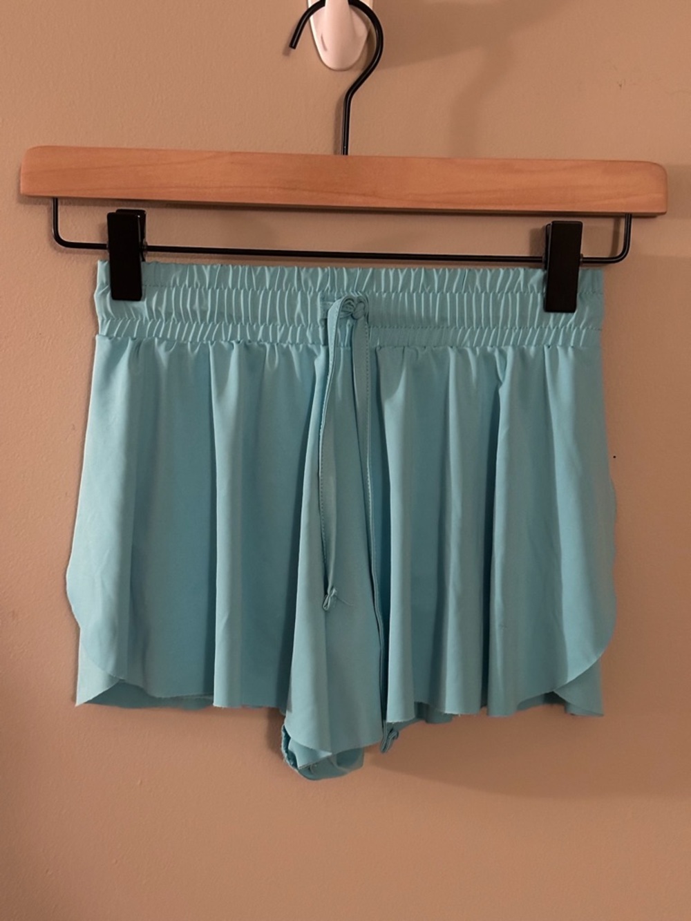 Girls' Light Blue Elastic Waist Athletic Shorts